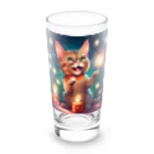 はなにゃんのおうちの花火で遊ぶかわいい猫ちゃん Long Sized Water Glass :front