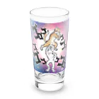 にゃんまゆ工房のゴゴゴ銀河のうさぎねこ Long Sized Water Glass :front