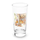 tattat259のカフェでくつろぐ女の子 Long Sized Water Glass :front