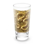 龍のエネルギーの煌めくゴールドドラゴン Long Sized Water Glass :front