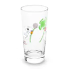 Lily bird（リリーバード）のセキセイインコと文鳥とクローバー フルカラー① Long Sized Water Glass :front
