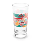 みけにっけ商店の柄物　ものさし赤 Long Sized Water Glass :front