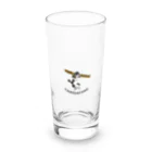 ハチとアンコの大工の棟梁はちわれ猫の鳥獣人物戯画風 Long Sized Water Glass :front