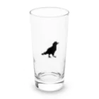 カラス工房のドット画カラス(黒) Long Sized Water Glass :front