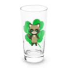 猫の隠れ家の四つ葉印の化け狸ちゃん Long Sized Water Glass :front