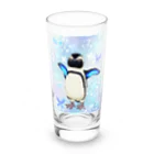 ヤママユ(ヤママユ・ペンギイナ)のケープペンギン「ちょうちょ追っかけてたの」(Blue) Long Sized Water Glass :front