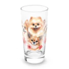 SANKAKU DESIGN STOREのお花の似合う小さい犬たち。 Long Sized Water Glass :front