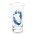 Tender blueの青に染まる Long Sized Water Glass :front