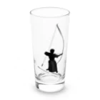 Lily bird（リリーバード）の弓道シルエット（男性）「正射必中」 Long Sized Water Glass :front