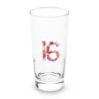 カラフルマルシェのフラワー数字シリーズ「16」 Long Sized Water Glass :front