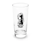 HermannStrasseのイラスト絵画：フェルメールとフトアゴヒゲトカゲ Long Sized Water Glass :front