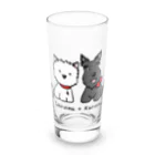 Kizplanning 「Sylph&Devil's」のしろいぬルッチー＋くろいぬリア Long Sized Water Glass :front