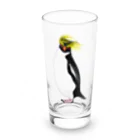 LalaHangeulの　風に吹かれるイワトビペンギンさん(文字無しバージョン Long Sized Water Glass :front