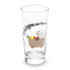 犬グッズの店しえるぶるーのおもちゃ箱に乗ったペキニーズ Long Sized Water Glass :front