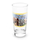 ミニチュアダックスのマロン君のマロン君と犬山じろファミリー Long Sized Water Glass :front