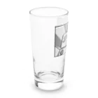 生物＝ケモノのヲ店のブリキ　モノクロ Long Sized Water Glass :left