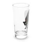 小鳥と映画館の赤い首輪のツンな黒猫ちゃん Long Sized Water Glass :left