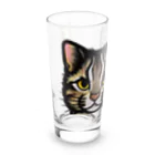 やまねこショップSUZURI支店の顔ばーんグラス Long Sized Water Glass :left