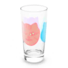 りのりのザウルスのネコマッチョきょうだいなかよく Long Sized Water Glass :left