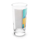 little pandaの「自分の事をシマウマと勘違いしているアルパカの肖像画」 Long Sized Water Glass :left