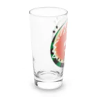 イラスト MONYAAT の POMEぶ Dスイカとポメラニアン Long Sized Water Glass :left