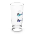 おりすの巣のアングリーラブバード　ボタンインコ達（ブルー） Long Sized Water Glass :left