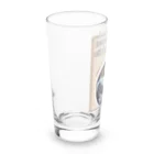 nekousagi*∩..∩のトラミ兄ちゃん自画像(ベージュ)【nekousagi*∩..∩ロゴ入りです】 Long Sized Water Glass :left