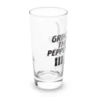 オノマトピアのペッパーミル・パフォーマンス（骨タイプ）GRIND THE PEPPER・文字黒 Long Sized Water Glass :left