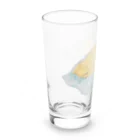 イエネコのビニールの下でごめん寝する茶トラ猫 Long Sized Water Glass :left