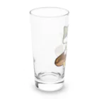 うさやのドーナツをゲットしてご満悦の猫 Long Sized Water Glass :left