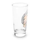 親父と猫のるるのガラス越しに Long Sized Water Glass :left