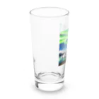 むめみの可愛いアイテムショップ⭐︎の北欧調の自然とオーロラのある景色 Long Sized Water Glass :left