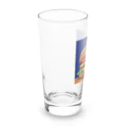 ダブル15のドット柄ビッグなチーズバーガー Long Sized Water Glass :left