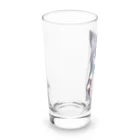 ケモ耳美少女キツネちゃん（AIart）の紺色の髪のキツネの女の子 Long Sized Water Glass :left