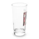 ワンダーワールド・ワンストップの黒髪の美しいポニーテール姿の巫女さん Long Sized Water Glass :left