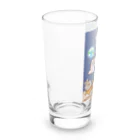 MORIたる露店のしましまのねっこと月のウサギ Long Sized Water Glass :left