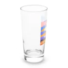 フリーダムの勇ましいライオン　ピクセルアート Long Sized Water Glass :left