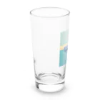 フリーダムの海の力強き舞踏者、クジラ　ピクセルアート Long Sized Water Glass :left