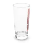 ハートと幾何学とお花のハート　赤0041 Long Sized Water Glass :left