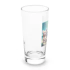 ChicCanvas Boutiqueのハワイアンで佇むフレンチブルドッグ達 Long Sized Water Glass :left