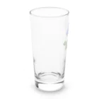 水色プリントの夢叶う青い薔薇 Long Sized Water Glass :left