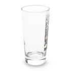 ハートと幾何学とお花のハート　黒0045 Long Sized Water Glass :left