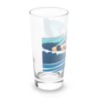 ニンニン忍者パンの愛くるしい子供忍者達がサーフボードで海に！？ Long Sized Water Glass :left