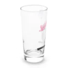 幸運のしっぽの黒猫と花 Long Sized Water Glass :left