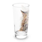 日向ぼっこのずぶ濡れ猫 Long Sized Water Glass :left