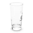 ＊の墨絵うさぎ“切磋琢磨” Long Sized Water Glass :left