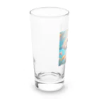 ワンちゃん大好きの熱帯魚と遊ぶトイプードル Long Sized Water Glass :left