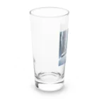 Sunbathingの寒風に揺れる樹氷を見上げて感嘆する喜んでいる蛇 Long Sized Water Glass :left