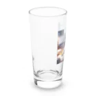 LuLu Shopの可愛らしいポニーテールヘアスタイルで爽やかな笑顔を浮かべています。 Long Sized Water Glass :left