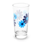 kazeou（風王）のレトロ風花(8枚)青・水色 Long Sized Water Glass :left